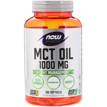 NOW Foods, Sports, MCT Olie, 1,000 mg, 150 Myk Gelatiner