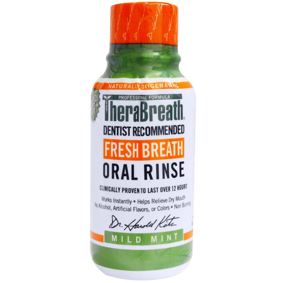 Photos - Toothpaste / Mouthwash TheraBreath , Fresh Breath Oral Rinse, Mild Mint Flavor, 88.7ml