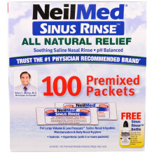 NeilMed, Sinus-Spülung, Vollständig natürliche Sinus-Linderung, 100 Vorgemischte Beutel