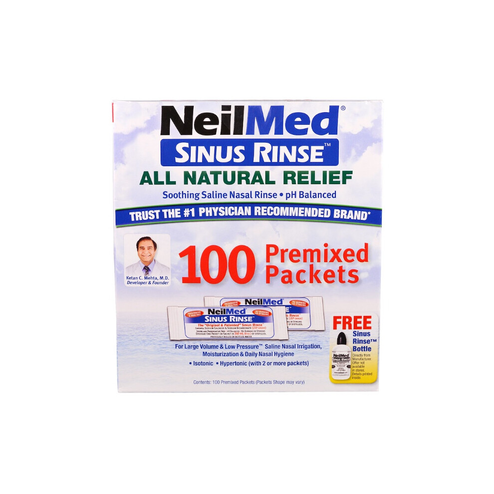 NeilMed, Sinus Rinse, All Natural Relief, 100 Premixed Packets