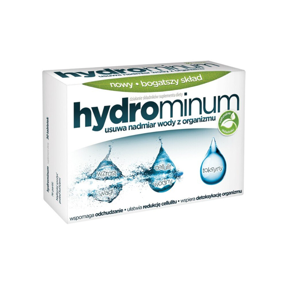 Polskie Suplementy Hydrominum Utrata Wagi Nadmiar Wody Weight Cellulite 30 Tab Be Slim Aquaminum