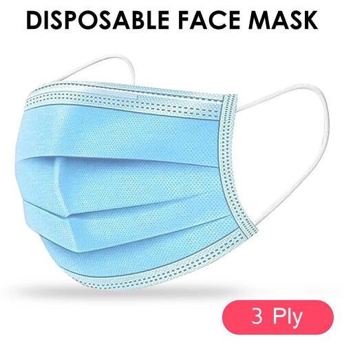 (100) Surgical Face Mask 3-Ply Disposable