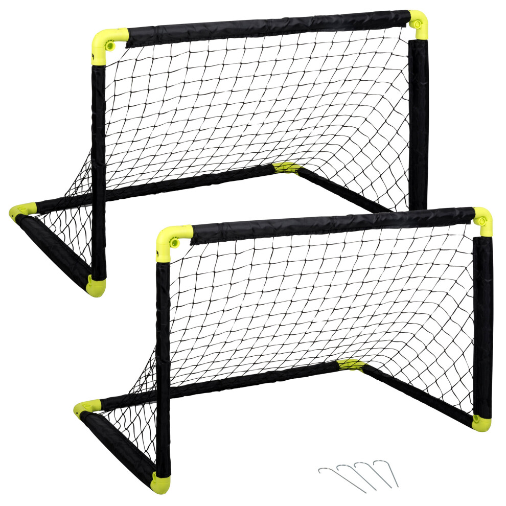 (Large (90 x 59 x 61 cm), 2) Foldable Mini Football Goal 