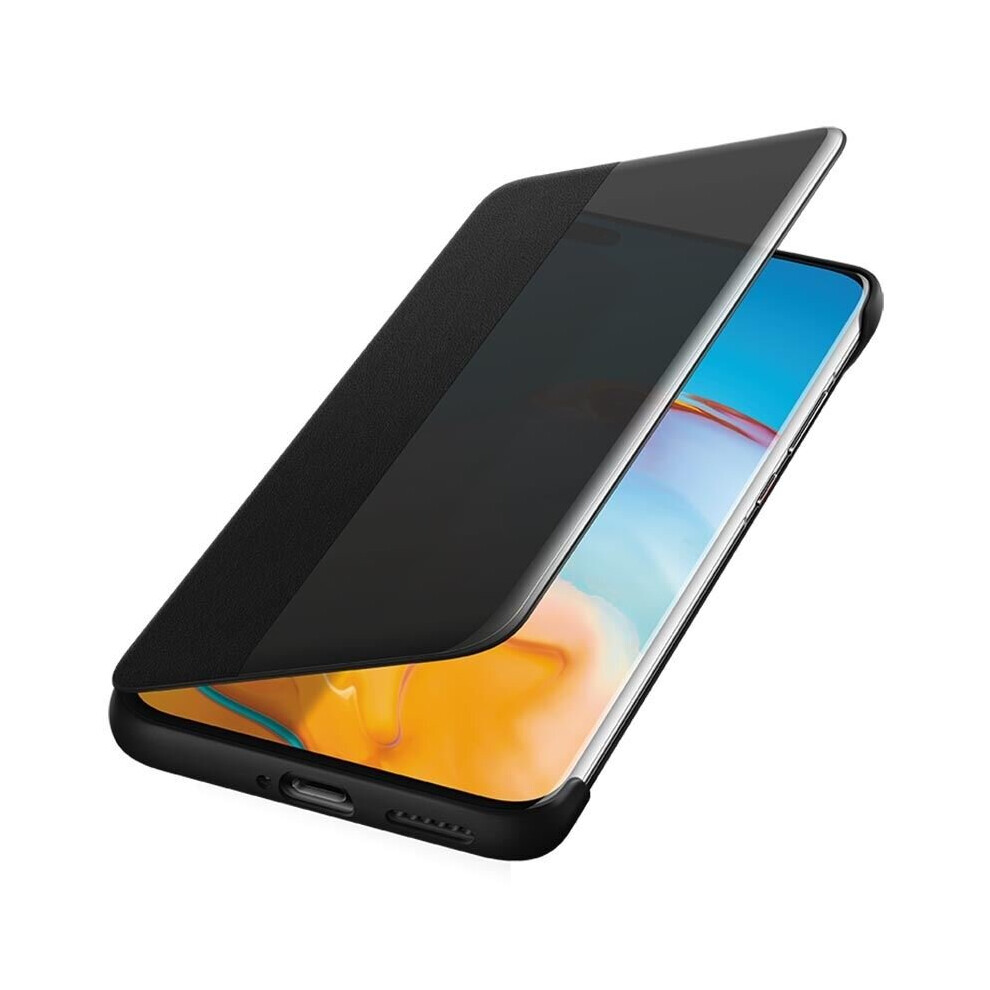 Huawei Official P40 Pro Smart View Flip Cover Wallet With Sleep Wake Feature - Black