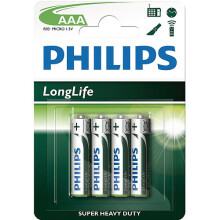 PHILIPS Paristot R03 / AAA Longlife - 1,5 V - Pakkaus 4