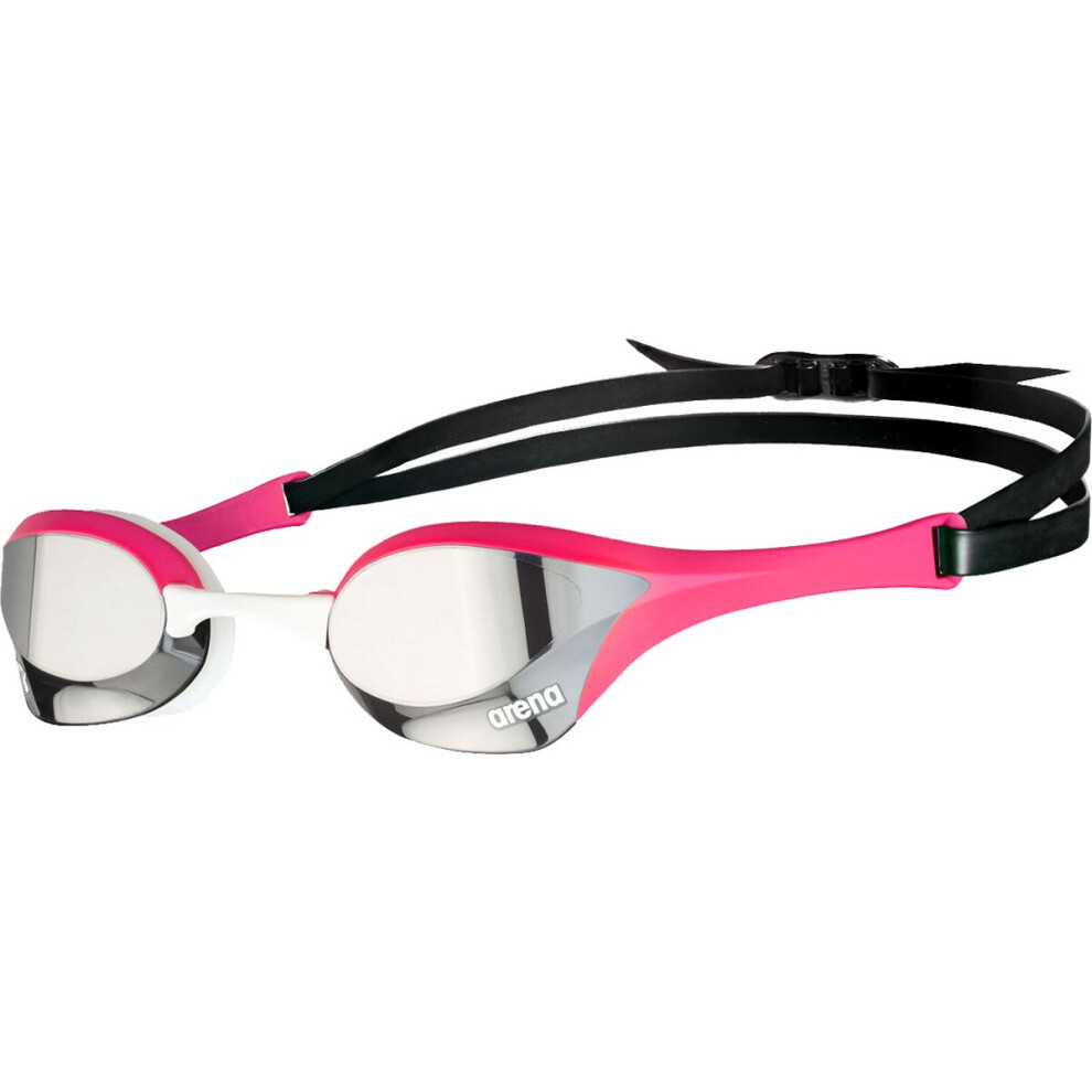 (Silver/Pink) Arena Cobra Ultra Swipe Mirror Swim Adult Racing UV Swimming Goggles