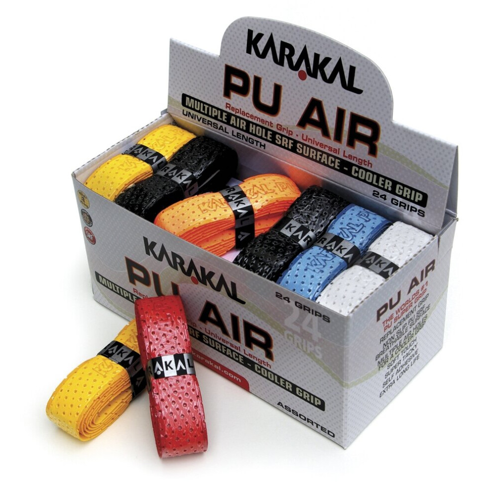 Karakal Coloured PU Super Tacky Air Cooler Grip For All Type Rackets Box Of 24 (2020)-image-OPC-P5TCQ7G-NEW