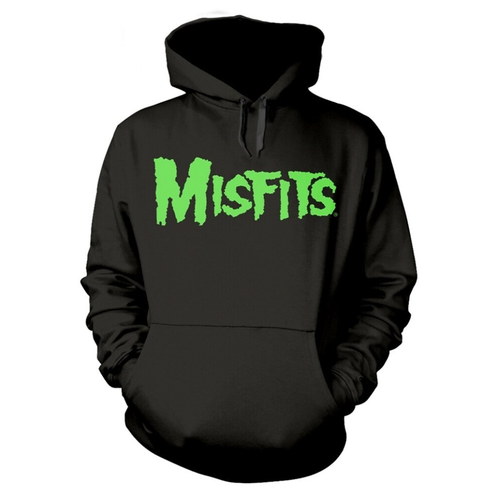 (Medium) Misfits 'Glow Jurek Skull' (Black) Pull Over Hoodie