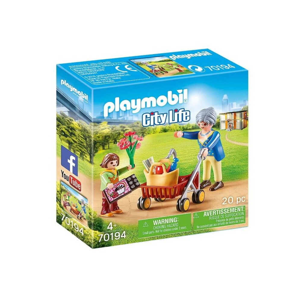 Playmobil 70194 City Life Grandmother with Child Playset 20PCs for Ages 4 and Above