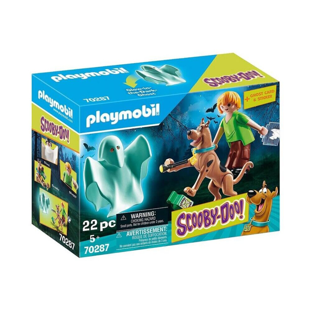 Playmobil 70287 Scooby-Doo Scooby, Shaggy And Ghost Playset 22Pcs For Ages 5 And Above