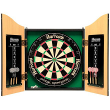Cible Traditionnelle Harrows Pro's Wahl (Hartwoodschrank + traditionelle Zielscheibe + 6 Darts)