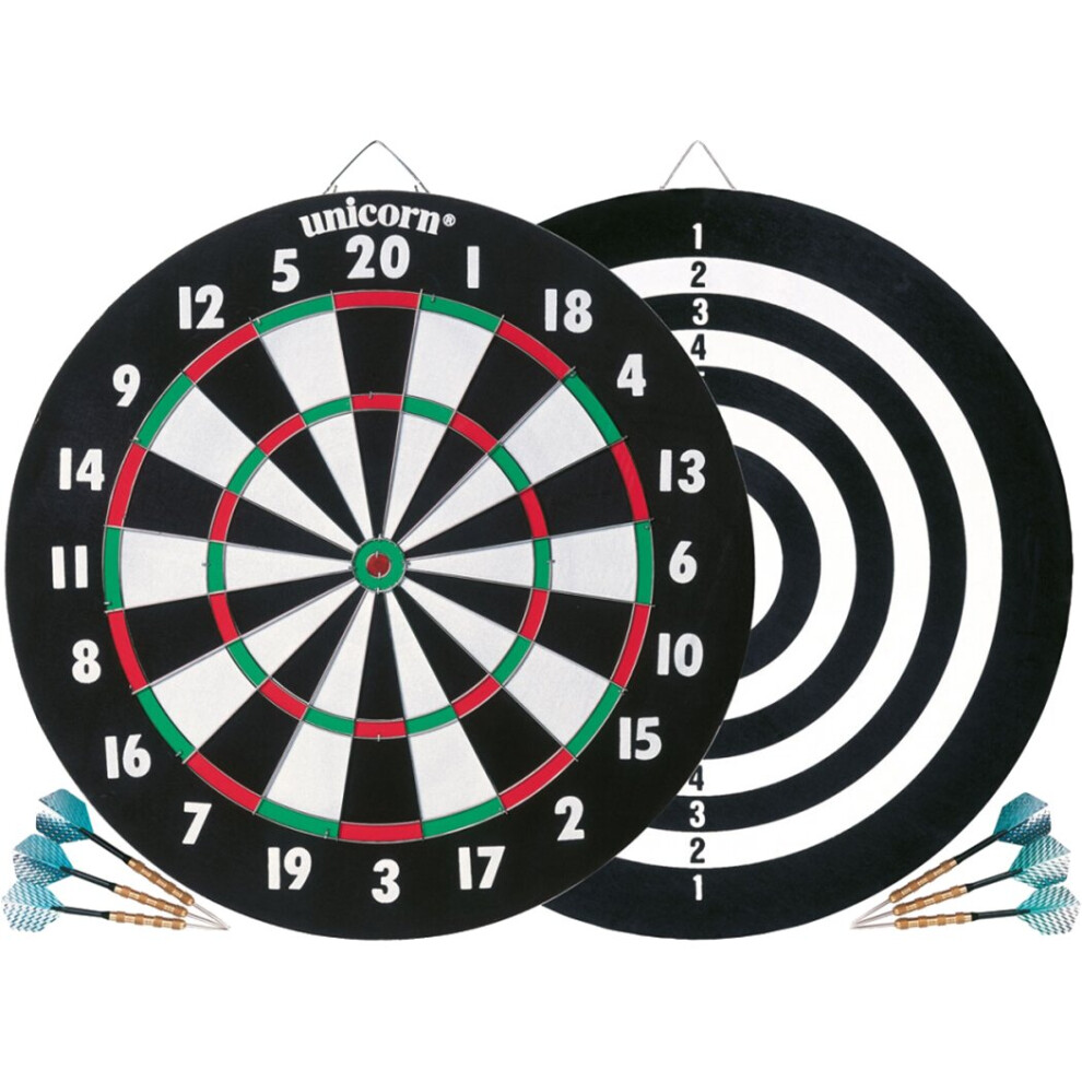 Unicorn XL Paper Dartboard 17"x 3/4" - With 2 Sets Of Darts (2020)