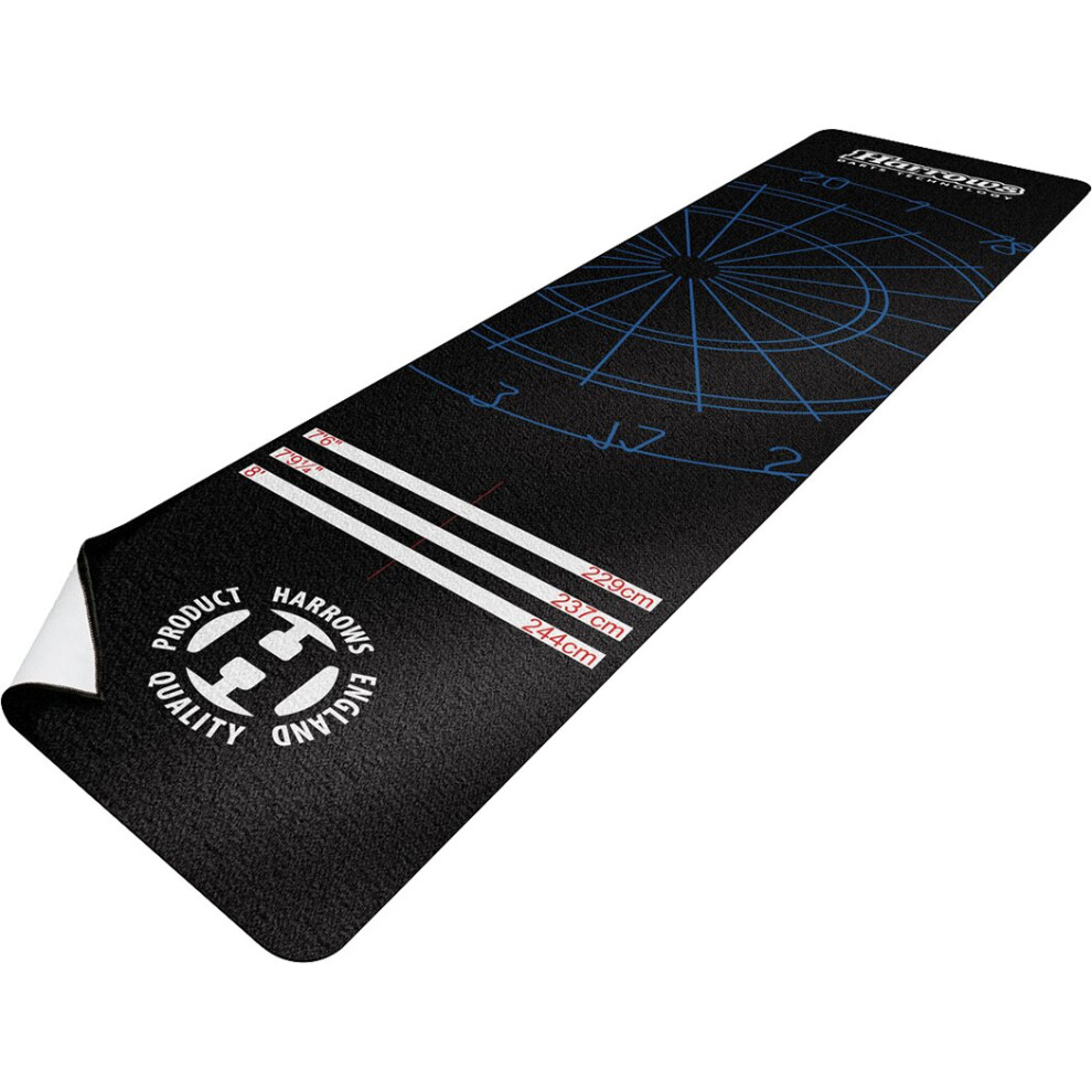 Harrows - Nylon Fibre Darts Mat - Black - 300 X 65cms *Brand New* (2020)