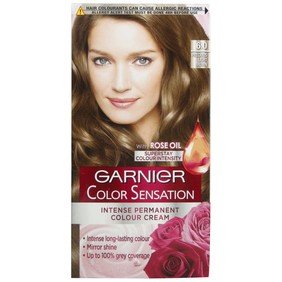 Garnier 3 X Color Sensation Intense Permanent Colour Cream 6.0 Precious Light Brown