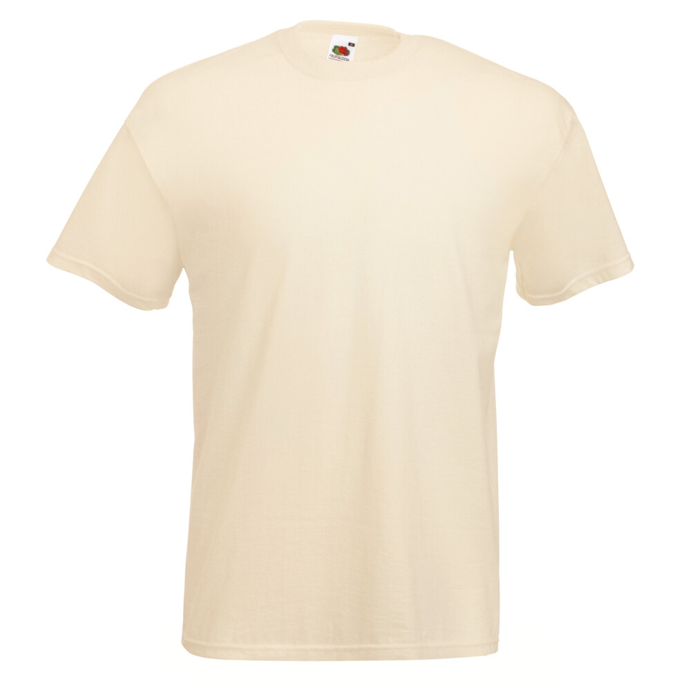 (M, Natural) Fruit Of The Loom Mens Valueweight Short Sleeve T-Shirt