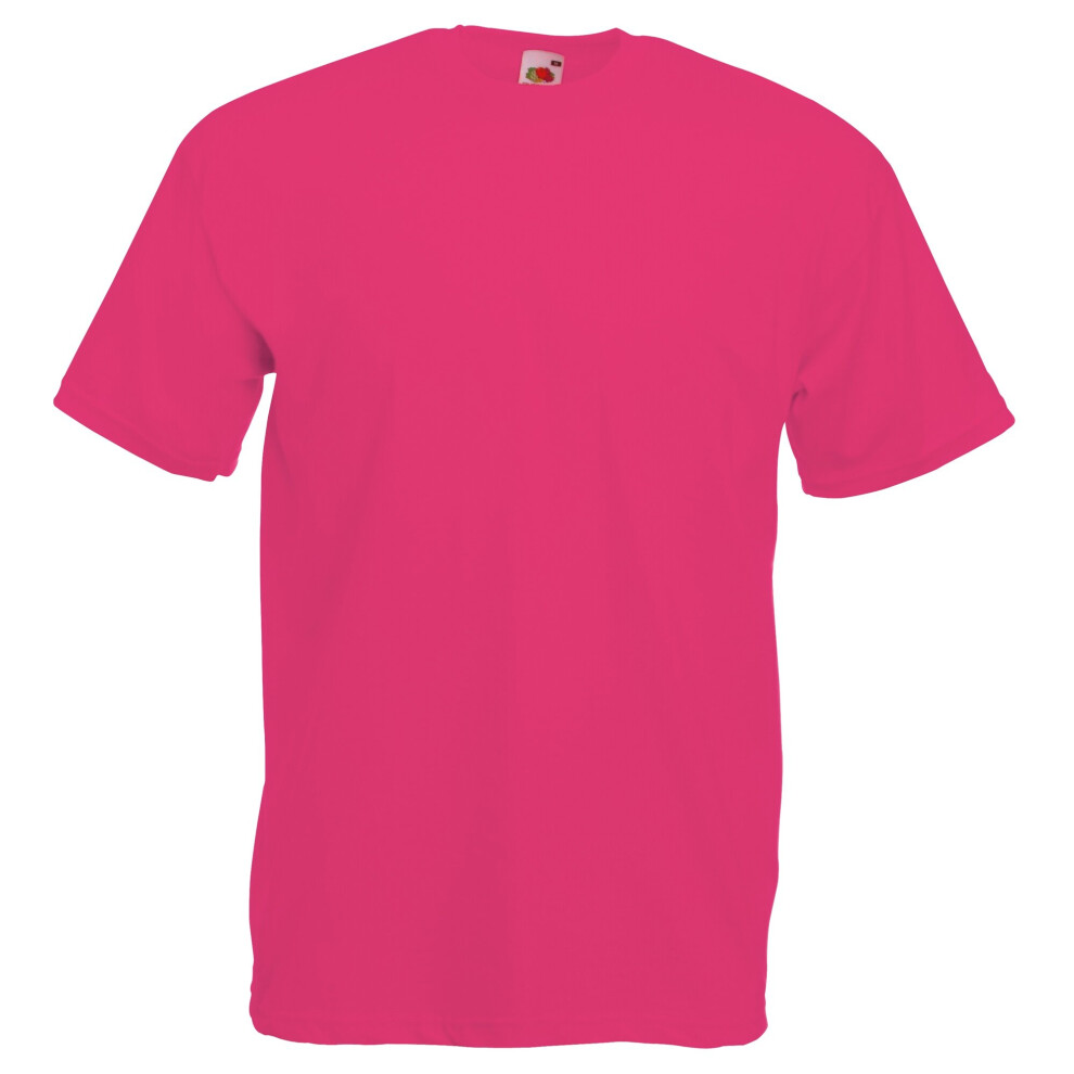Fruit Of The Loom (M, Fuchsia) Mens Valueweight Short Sleeve T-Shirt Multicoloured