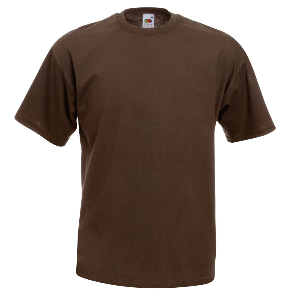 Fruit Of The Loom (M, Chocolate) Mens Valueweight Short Sleeve T-Shirt Multicoloured