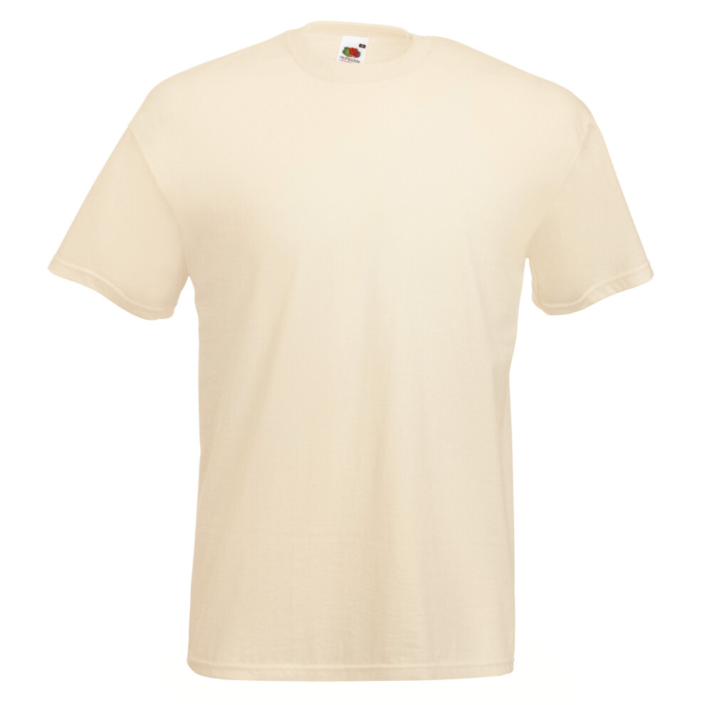 Fruit Of The Loom (S, Natural) Mens Valueweight Short Sleeve T-Shirt