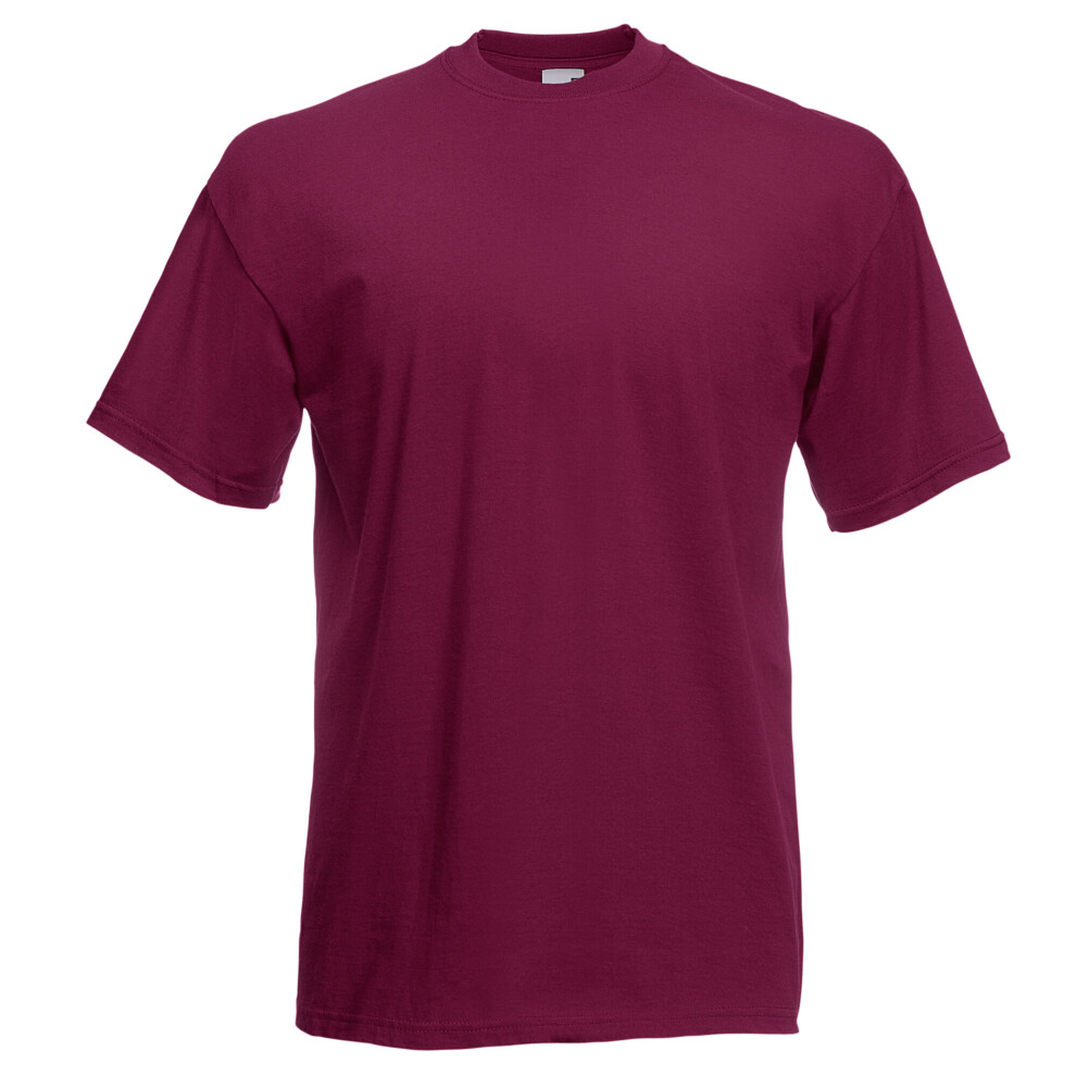 (2XL, Burgundy) Fruit Of The Loom Mens Valueweight Short Sleeve T-Shirt