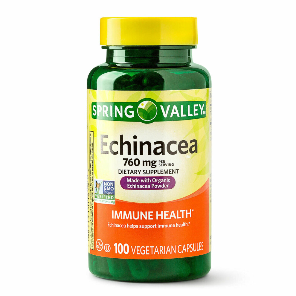 Spring Valley Echinacea Vegetarian Capsules 100 Ct - 760 Mg Servings