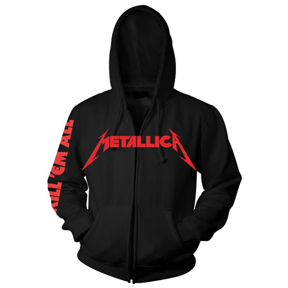 (Large) Metallica 'Kill Em All' (Black) Zip Up Hoodie