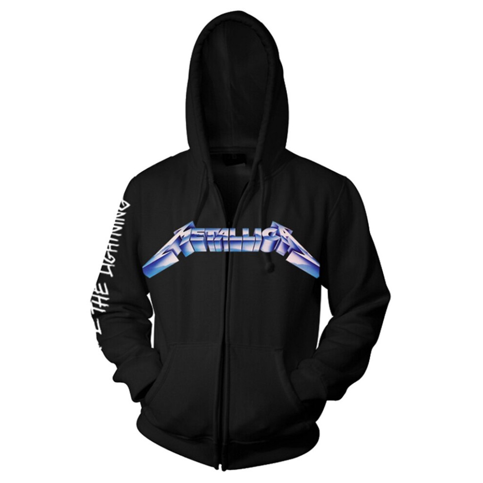 (Medium) Metallica 'Ride The Lightning' (Black) Zip Up Hoodie