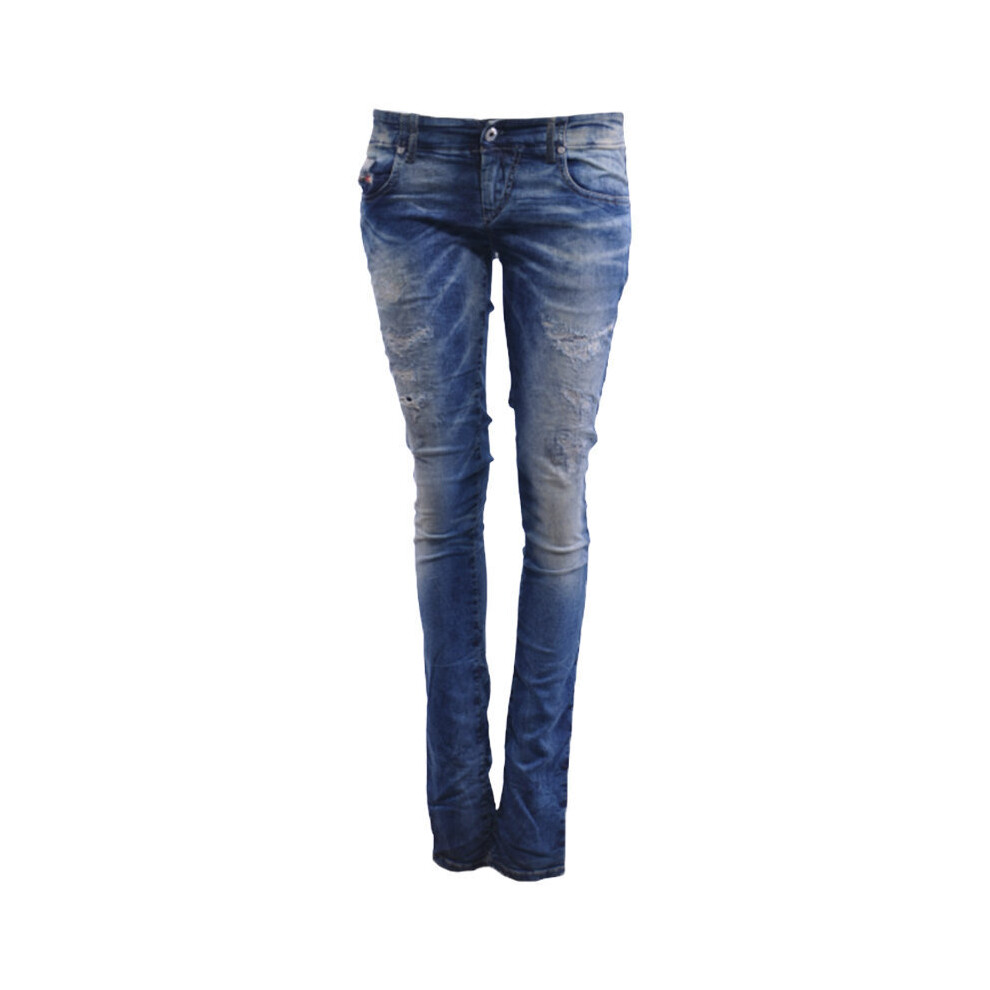 Diesel (W23 L32) Diesle Grepee Ne 0607W Womens Denim Sweat Jogg Jeans Distressed Slim Fit Skinny Blue