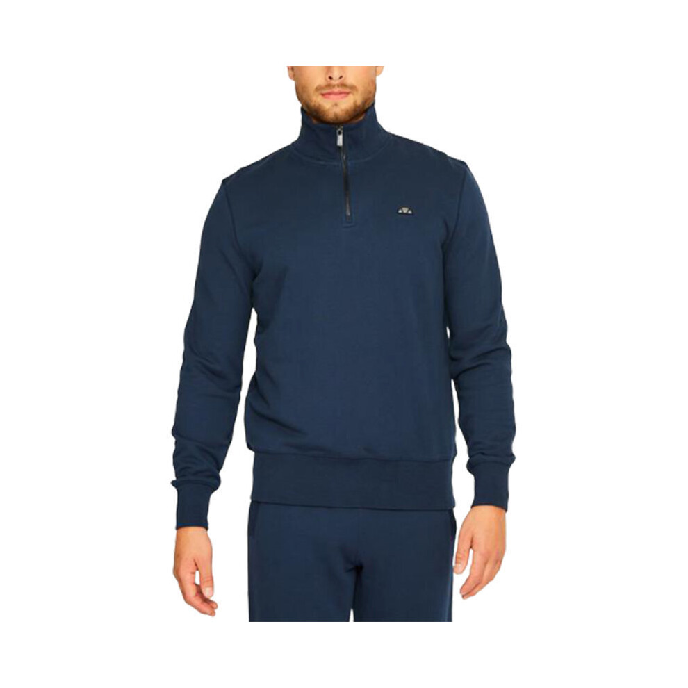 (XS) ELLESSE AMERIGO SQY05469 Mens Sweatshirt Half Zip Funnel Neck Casual Navy Jumper