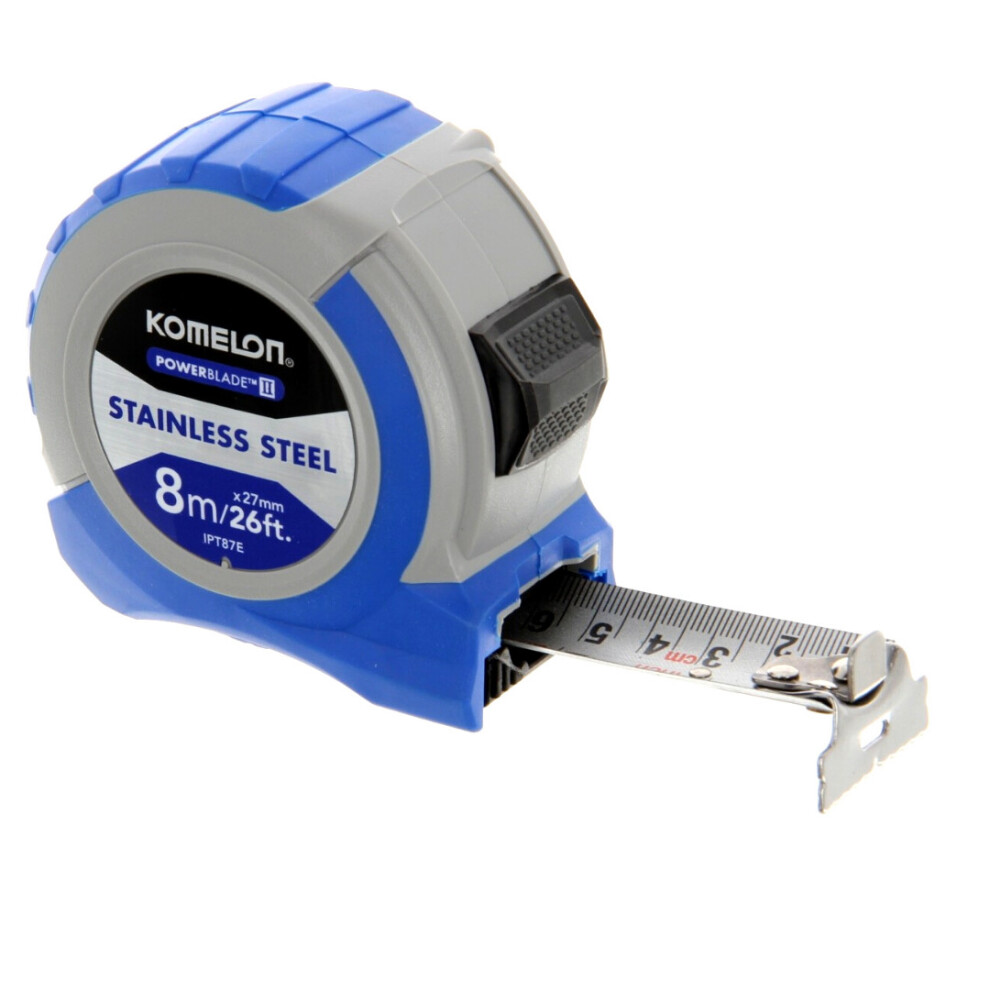 Komelon Stainless Steel 8M/26Ft X 27Mm Powerblade Tape Measure-Ipt87e 8803005000431