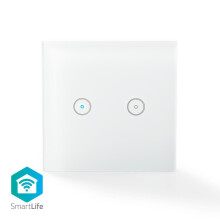 SmartLife Switch | Wi-Fi | Dual | Wandmontage | 1000 W | Android / IOS | Glas | Weiß