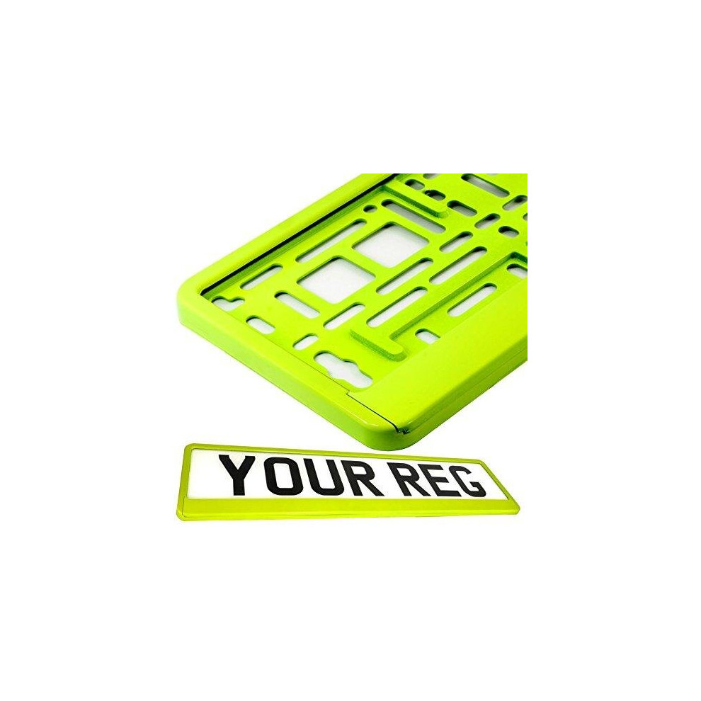 Neon Car Registration Holder For Any Car Van Truck Trailer Yellow 742776154920