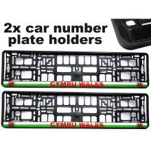2 x Doming CAR Number Plate Surround Holder Frames for CYMRU WALES WELSH FANS