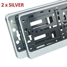 2 X Silver Effect Number Plate Surrounds Holder Frame Abs Pc Plastic Rs 2