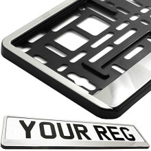 Car Registration Holder For Any Car Van Truck Trailer (Chrome Front)