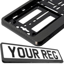 Car Registration Holder For Any Car Van Truck Trailer (Carbon Hinged)