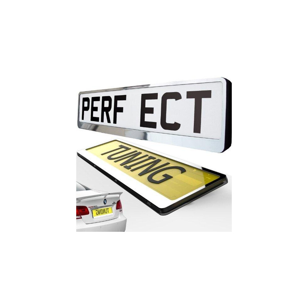 Taport Car Registration License Number Plate Surrounds Holder Frame All Styles (Chrome)