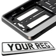 Car Registration Holder For Any Car Van Truck Trailer (Silver Hinged)