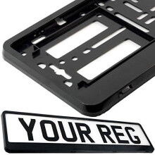 Car Registration Holder For Any Car Van Truck Trailer (Black Hinged)