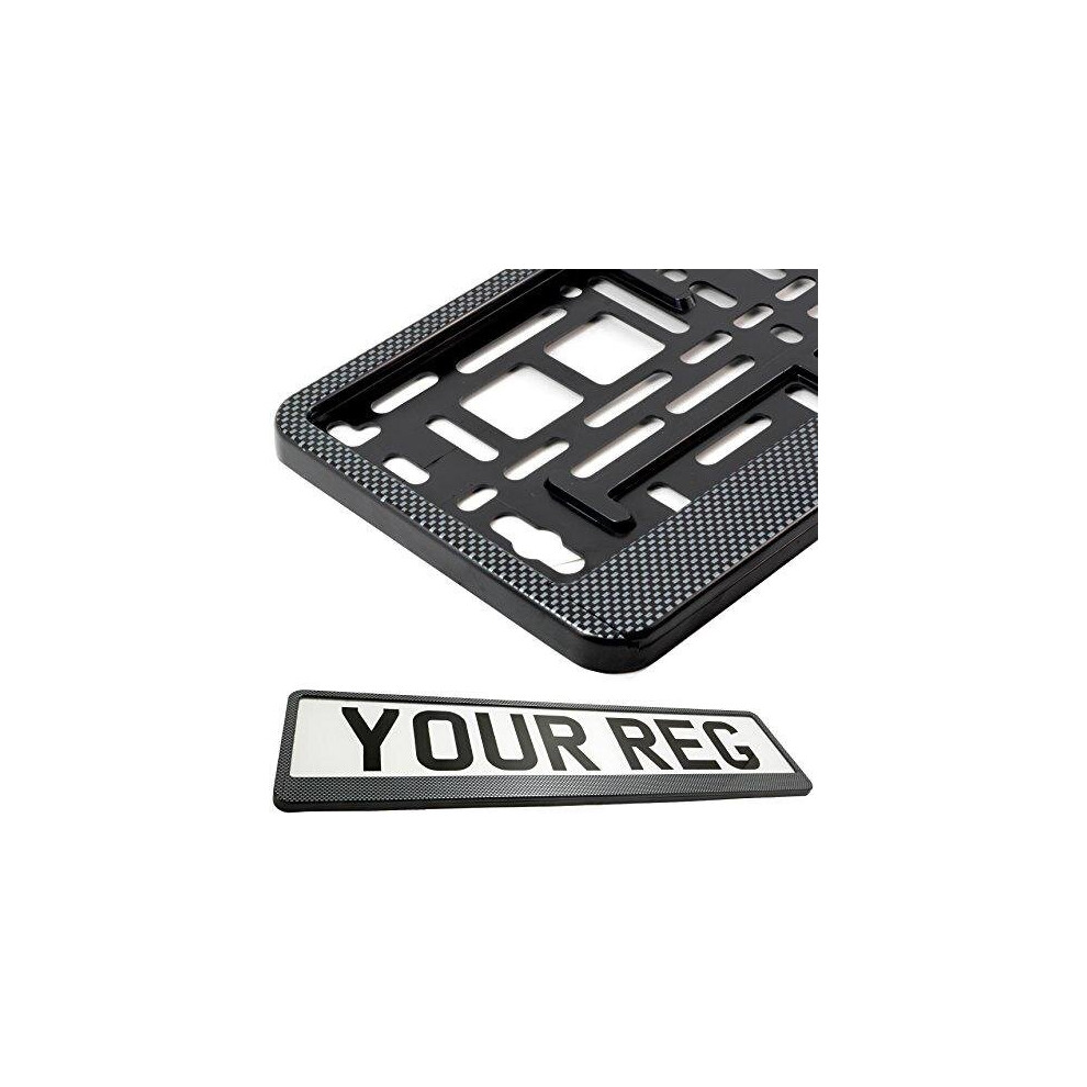 Carbon Appearance Car Registration Holder For Any Car Van Truck Trailer 742776155279