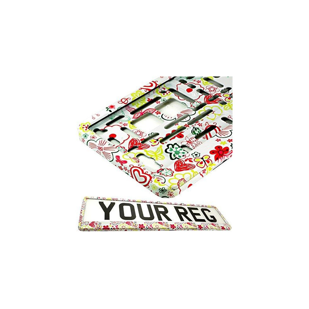 Car Registration Holder For Any Car Van Truck Trailer (Flowers) 742776153602