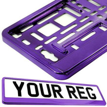 Pure Purple Car Registration Holder For Any Car Van Truck Trailer