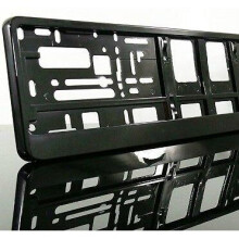 A Pair (2X1) of Pure Black Car Registration License Number Plate Universal Surround Holder Frame - Bargain!