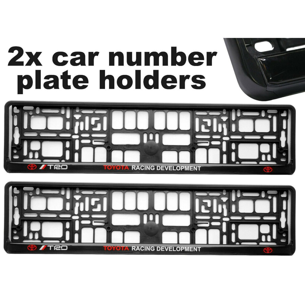 2 x Doming CAR Number Plate Surround Holder Frames BEST FIT for TOYOTA