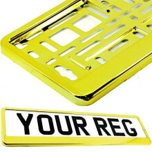 Pure Gold Car Registration Holder For Any Car Van Truck Trailer