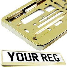 Light Gold Car Registration Holder For Any Car Van Truck Trailer