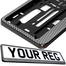 Car Registration Holder For Any Car Van Truck Trailer (Carbon Design)