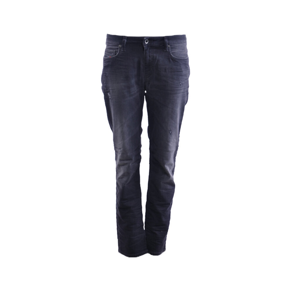 Diesel (W23 L26) Rizzo Ne 0856S Womens Denim Jeans Distressed Regular Fit Jogg Sweat Pants Black