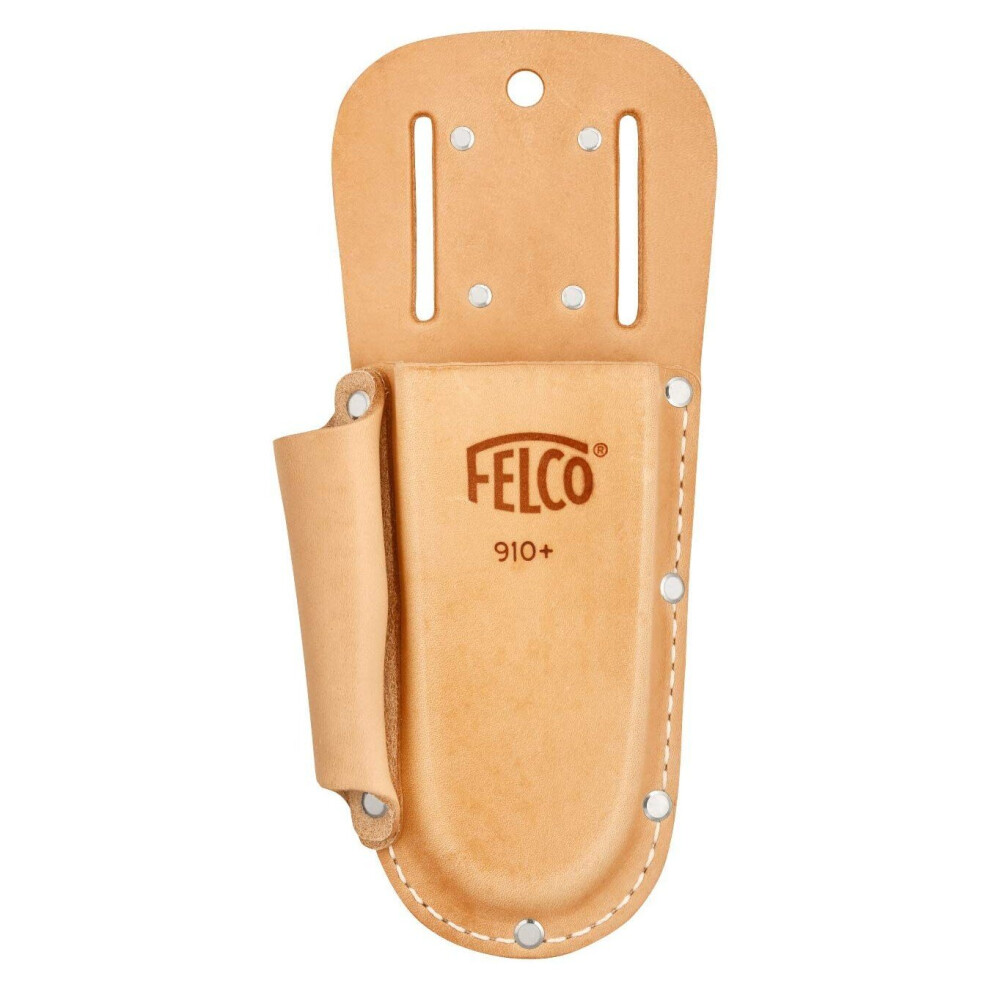 Felco 910 Plus leather holster for secateurs - Loop and clip with side pocket