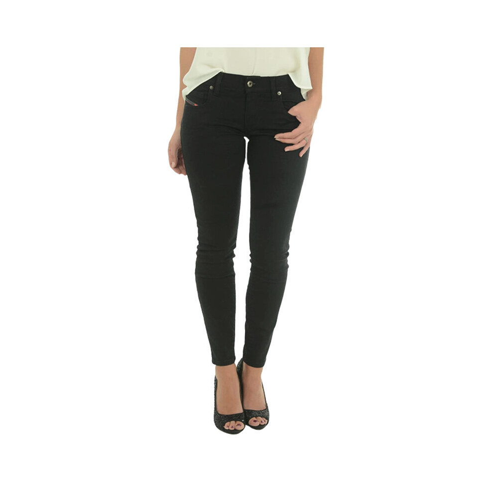 Diesel (W32 L32) Grupee-Ankle 0R84a Womens Denim Jeans Super Slim Skinny Zip Fly Black