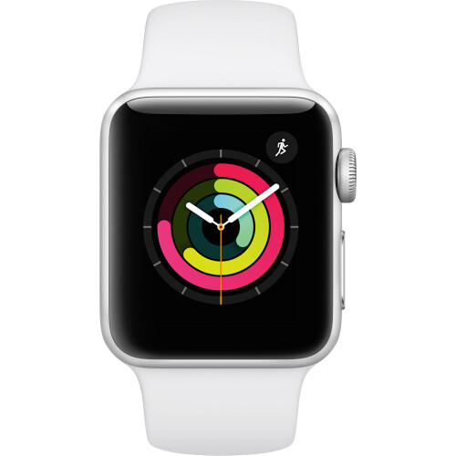 Refurbished Apple Watch Series 3 38mm Smartwatch GPS Only Silver Aluminum Case White Sport Band on OnBuy